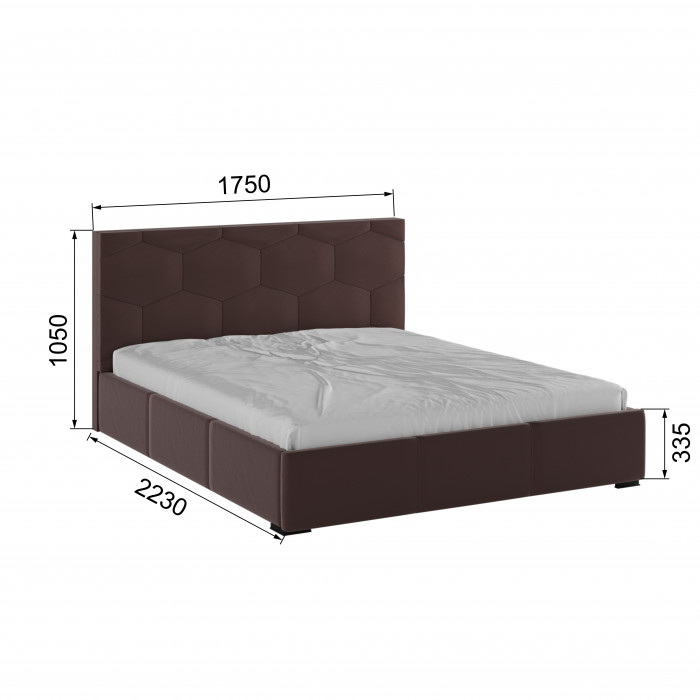 Манука Кровать интерьерная 160 коричневый, ортопед