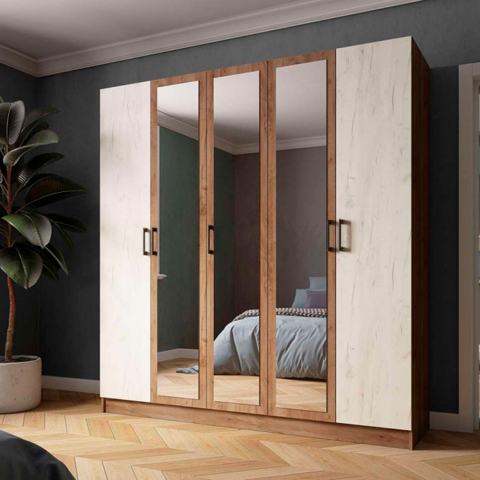 Шкаф Вегас 2000 дуб крафт табачный/дуб крафт белый