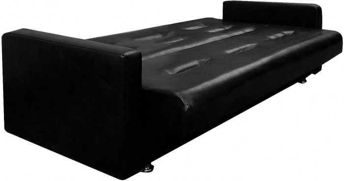 Диван-кровать Аккорд 120х190, книжка, пружинный блок, экокожа, цвет черный