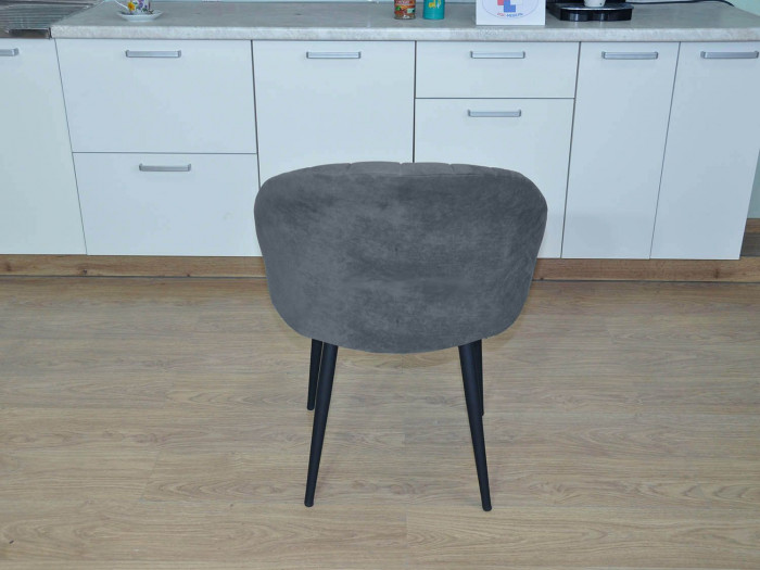 Стул ДЕНИ Д / черный /велюр серый