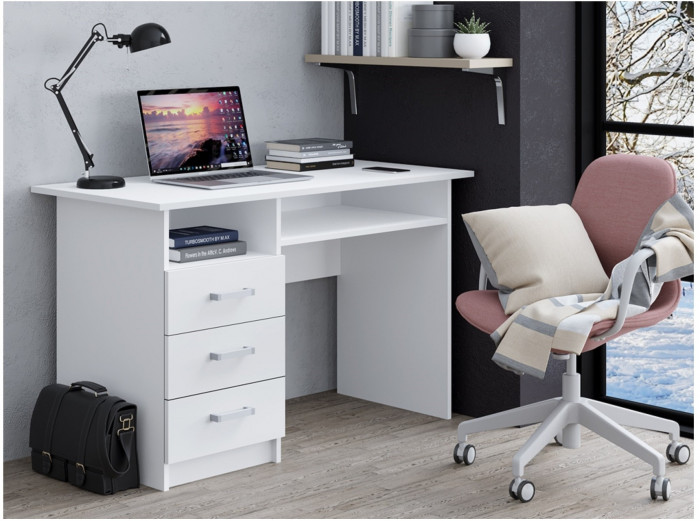 Стол письменный ПС-02 (с ящиками) (Ясень шимо темный / светлый)