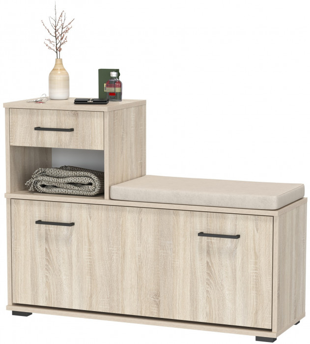 Лира ГК 2-0714дубсон Тумба под обувь, цвет дуб сонома, ШхГхВ 100х33х75,5 см., универсальная сборка