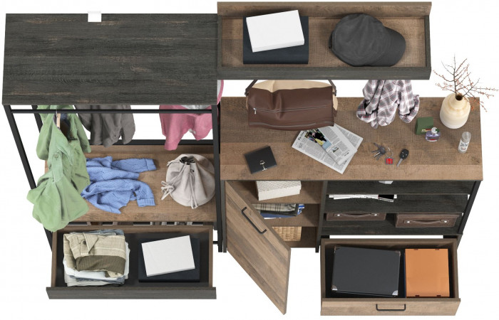 Трувор Прихожая 217, дуб гранж песочный/интра