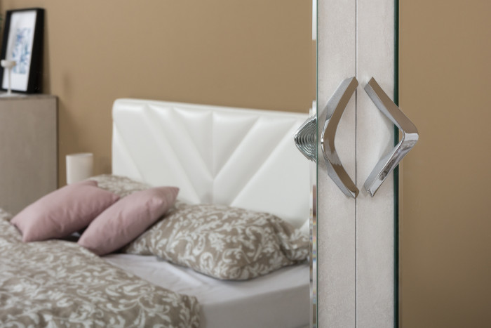 Амели Набор шкафов 1 08.49 + 13.133 + 13.131 + 13.140, цвет шёлковый камень/бетон чикаго беж, ШхГхВ 232,7х121,1х230 см., универсальная сборка