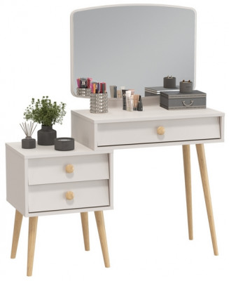 Афина Спальня 4-25901М1к.с. Трюмо, цвет кашемир серый, ШхГхВ 105х38,6х129 см., универсальная сборка, цвет ножек: тик