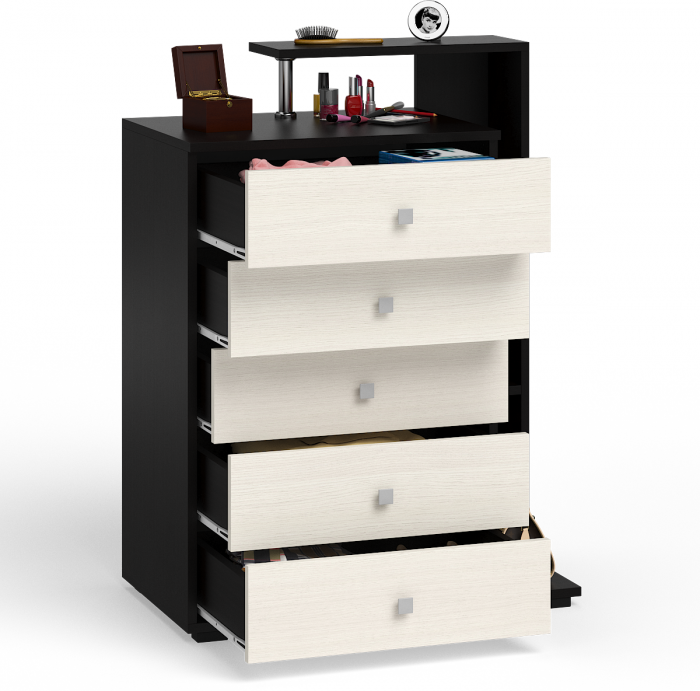 Камелия Комод, цвет венге/дуб лоредо, ШхГхВ 80х46,8х107,6 см., НЕ универсальная сборка