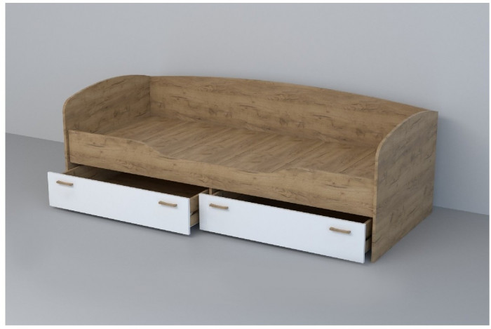 Кровать 0,8 арт.016 (Дуб Крафт Золотой/Камень Темный)