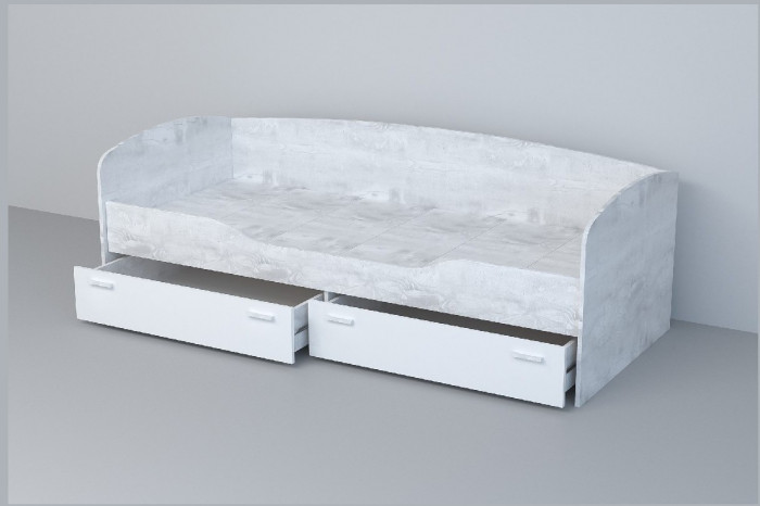 Кровать 0,8 арт.016 (Дуб Крафт Золотой/Камень Темный)