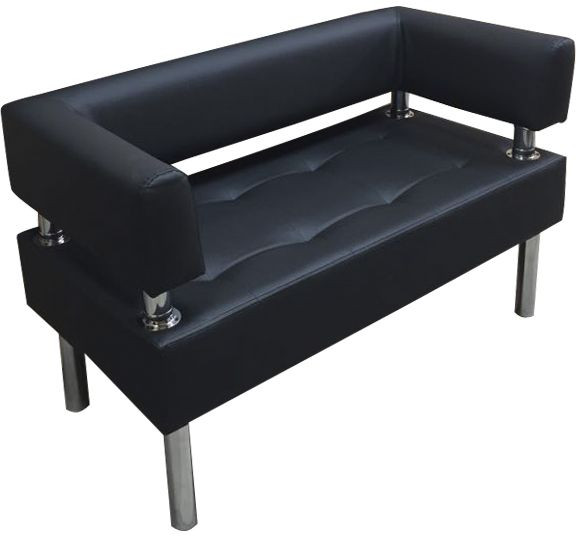 Диван Бизнес 120, экокожа, черный