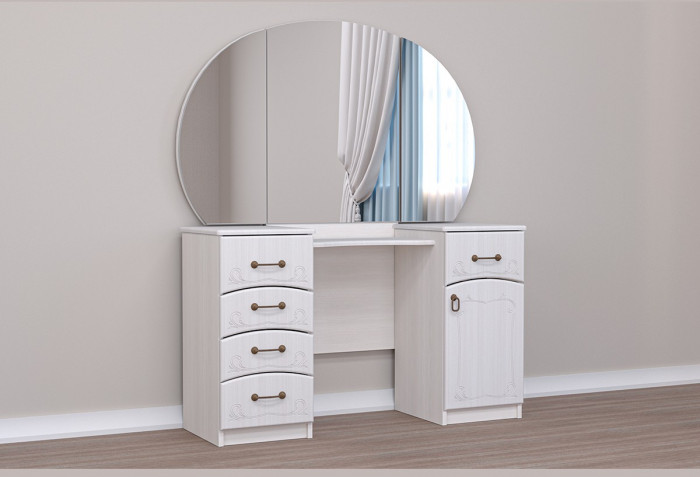 Кэт-6 бодега/сандал Стол туалетный (Бодега белая / Сандал)