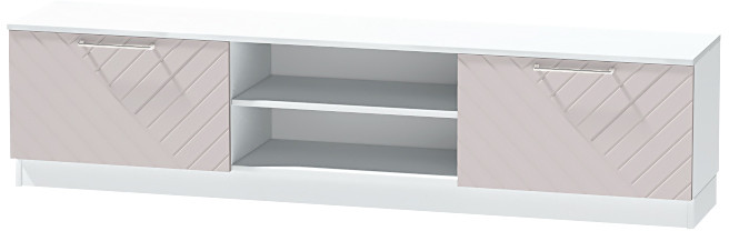 Тумба-2 под ТВ напольная "Иннэс-7", Белый/Грэй софт