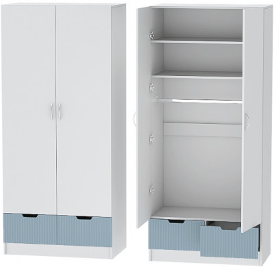 Детская комната Бриз МДФ, набор 9, Белый/Антарктида (Полосы)