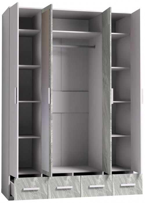 Шкаф для одежды и белья Айрис 555, статуарио