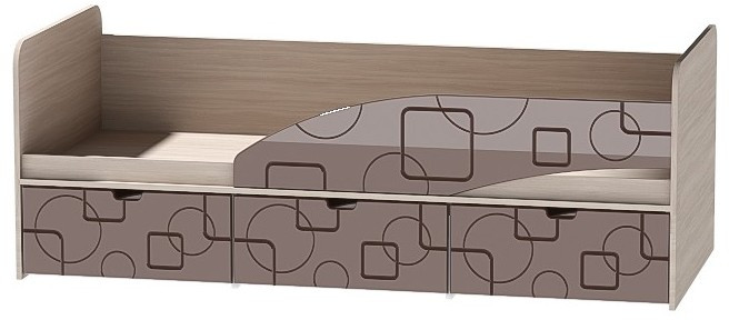 Детская кровать Бриз-3 80х190, квадрат (Антарктида/Белый/правый)