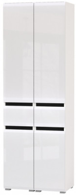 Сидней 13.202 Шкаф с ящиком 2 штуки, корпус: белый/чёрный/фасады: МДФ белый глянец