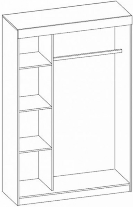 Бася Шкаф-купе (Дуб крафт белый/Графит)