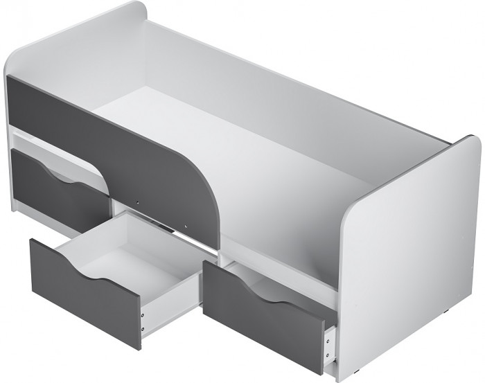 Кровать детская Стандарт КР-22 НЕВ, Белый, Серый