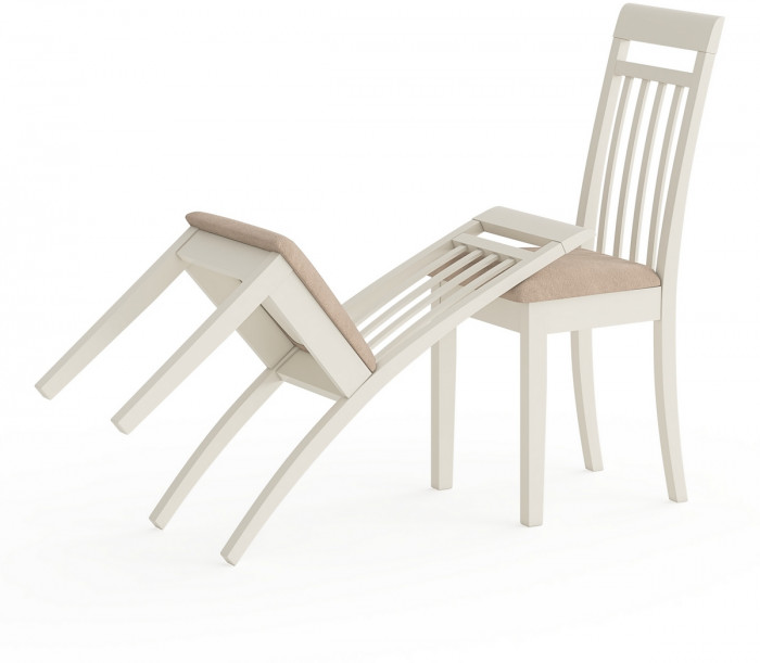 Два стула Мебель--24 Гольф-11 разборных, цвет слоновая кость, обивка ткань велюр бежевый 05, ШхГхВ 40х40х100 см., от пола до верха сиденья 47 см.