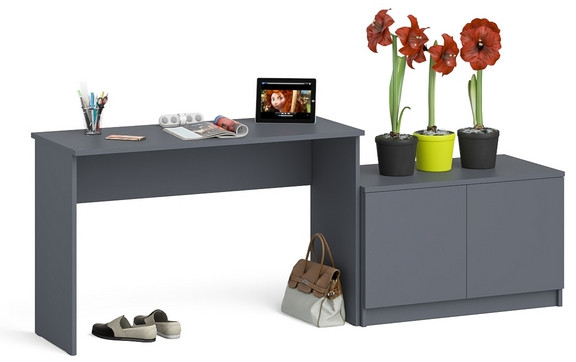 Мори письменный стол МСП1200.1 + Тумба МА900.1, графит