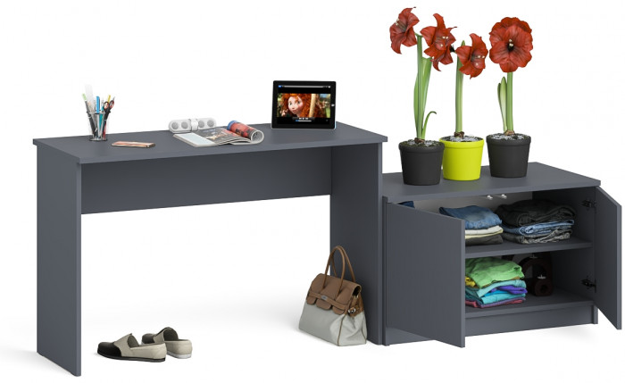 Мори письменный стол МСП1200.1 + Тумба МА900.1, графит