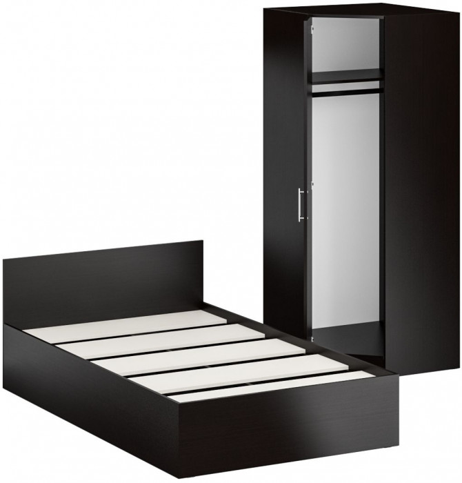 Кровать 1200 + угловой шкаф Стандарт, венге