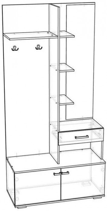 Модульная прихожая Инес (композиция 1) (Венге / лоредо)