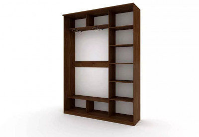 Шкаф купе Модерн 1776х450 3-х дверный 2-х секционный зеркальный с пескоструем №4 венге