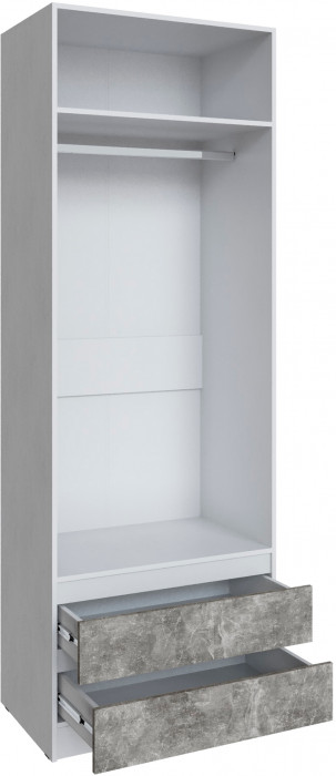 Шкаф Мадрид, композиция 19, Белый/Ателье светлое