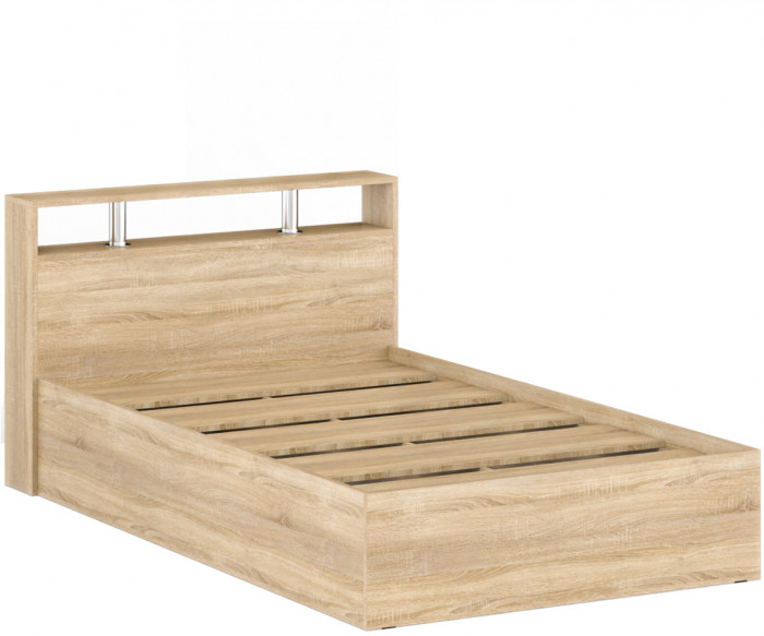 Камелия Кровать 1200, цвет дуб сонома, ШхГхВ 123,5х217х78,2 см., сп.м. 1200х2000 мм., без матраса, основание есть