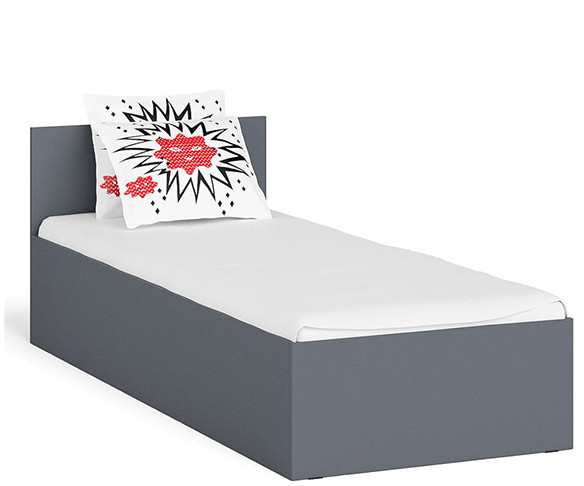 Мори Кровать 0800, цвет графит, ШхГхВ 83,5х203,5х70 см., сп.м. 800х2000 мм., без матраса, основание есть