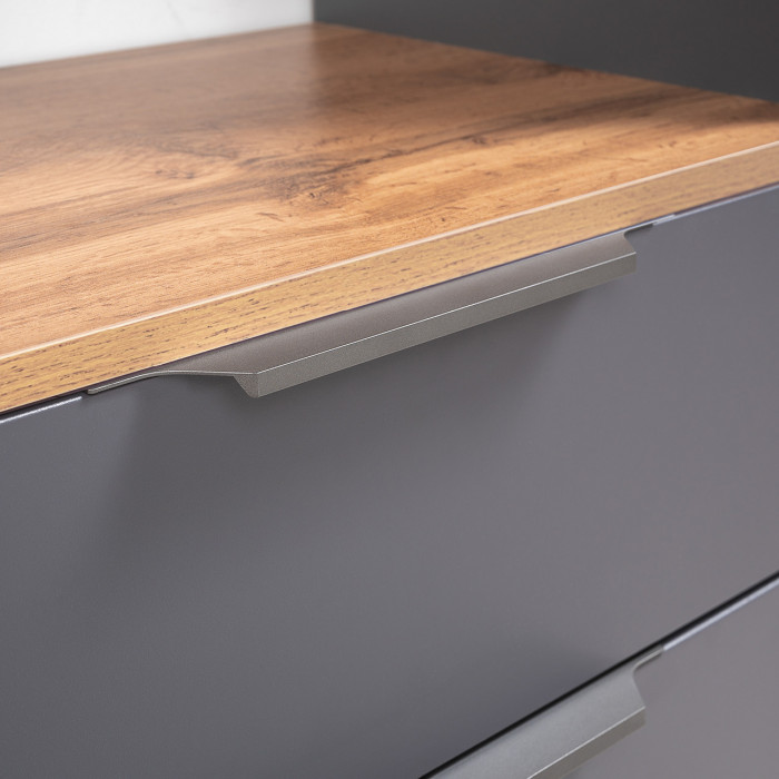 Октава Прихожая 37, цвет серый графит/дуб крафт золотой/фасады МДФ серый графит, ШхГхВ 258,6х35,4х197,6 см., универсальная сборка