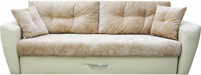 Диван-кровать Амстердам Люкс, 150х195, еврокнижка, независимый пружинный блок, велюр/экокожа, бежевый