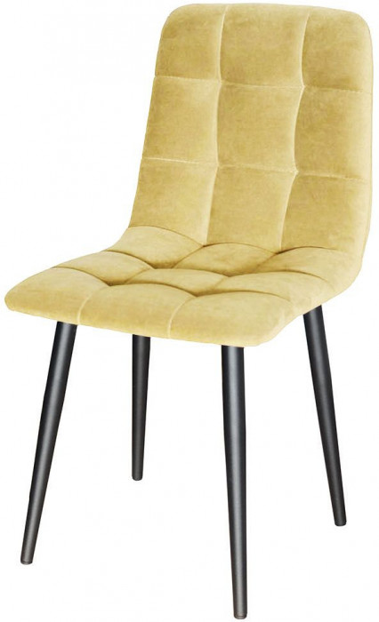 Стул Х / черный /велюр желтый