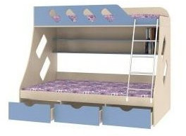 Дельта-20.01 Детская двухъярусная кровать с лестницей (Желтый, Ясень шимо светлый)