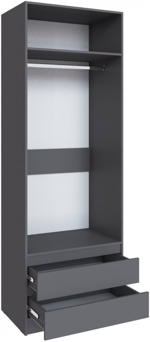 Шкаф Мадрид, композиция 20, Графит серый/Белый