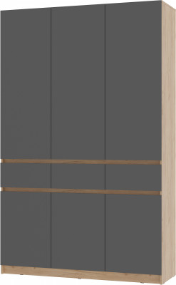 Шкаф 3-х створчатый "Багира" ШК-08 Крафт/Графит