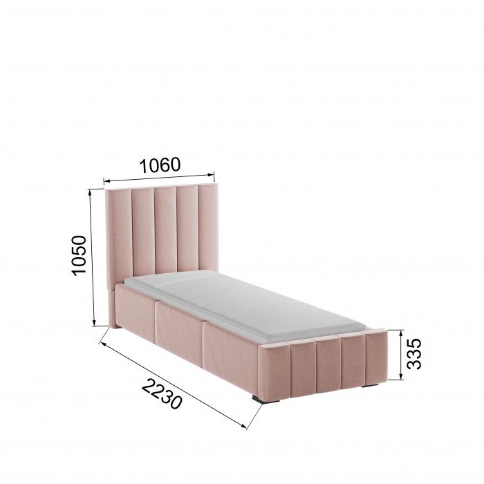 Нега Кровать интерьерная 900 пыльная роза, ортопед