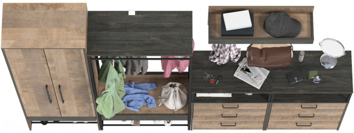 Трувор Прихожая 239, дуб гранж песочный/интра