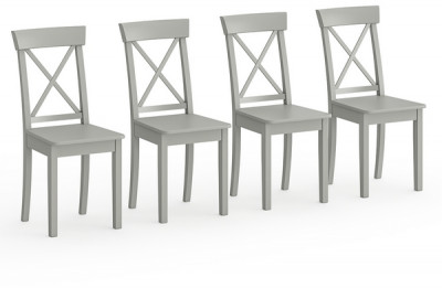 Четыре стула Мебель--24 Гольф-14 разборных, цвет серый, деревянное сиденье серое, ШхГхВ 41х42х95 см., от пола до верха сиденья 47 см.
