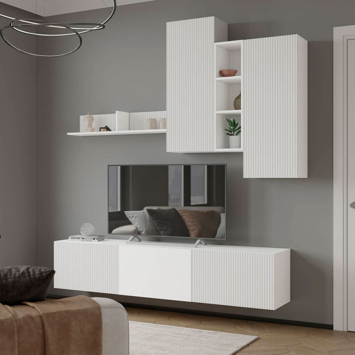 Гостиная Сириния Тумба белый/МДФ белый снег