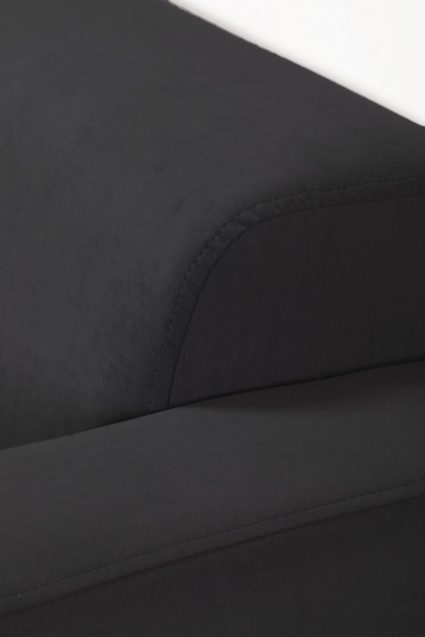 Диван прямой Томи, 200 см, велюр, черный