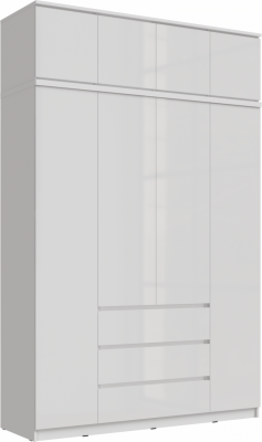 Челси Шкаф 1600 + антресоль 1600 (Белый глянец, Белый)