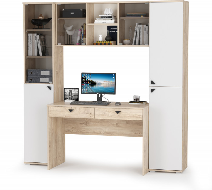 Бостон № 29, дуб эндгрейн элегантный/фасады МДФ милк рикамо софт