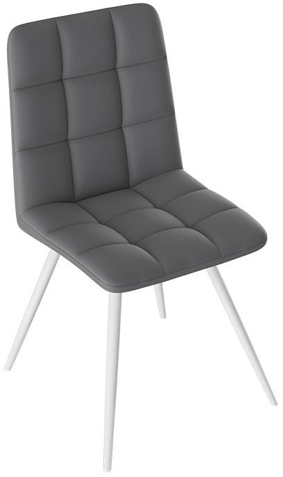 Бруно Стул (конус Т3) (Белый муар/Кожзам Бежевый)