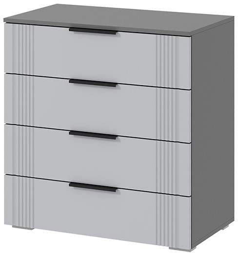 Комод Альмерия КМ-800, Серый графит, Бархат серый