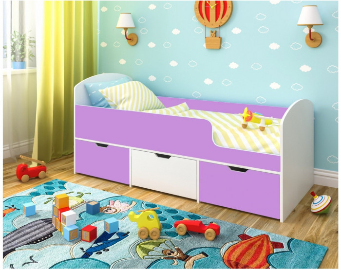 Кровать Малыш Мини (Белое дерево/Лайм)