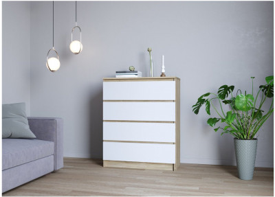 МС Мори Комод МК 800.4, МП/4 Сонома/Белый