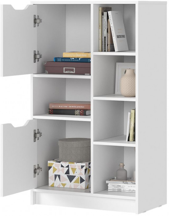 РУНА СТЛ 02 Стеллаж Фасад БЕЛЫЙ/Корпус БЕЛЫЙ