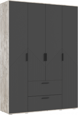 Сильвия Шкаф 4-х створчатый 1600, Браш Графит/Дуб Юкон