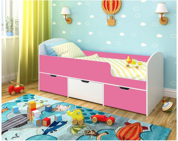 Кровать Малыш Мини (Дуб молочный/Ирис)